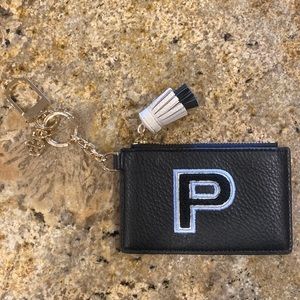 Brand new. “P” monogram Tory Burch key chain wallet